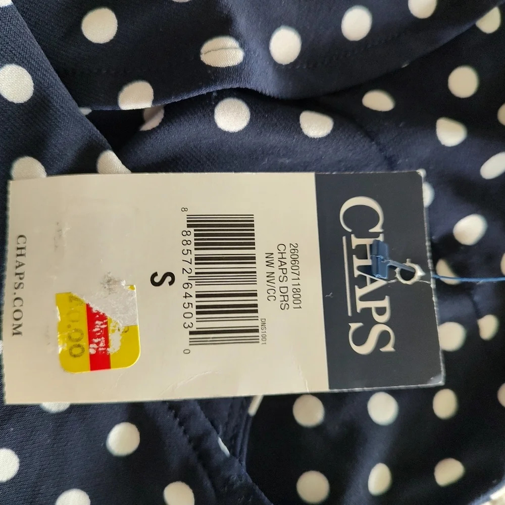 Chaps polkadot summer dress. Navy. Small. NWT - Picture 7 of 8